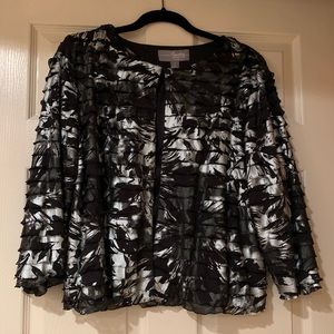 Black & Silver Silky Formal Blazer